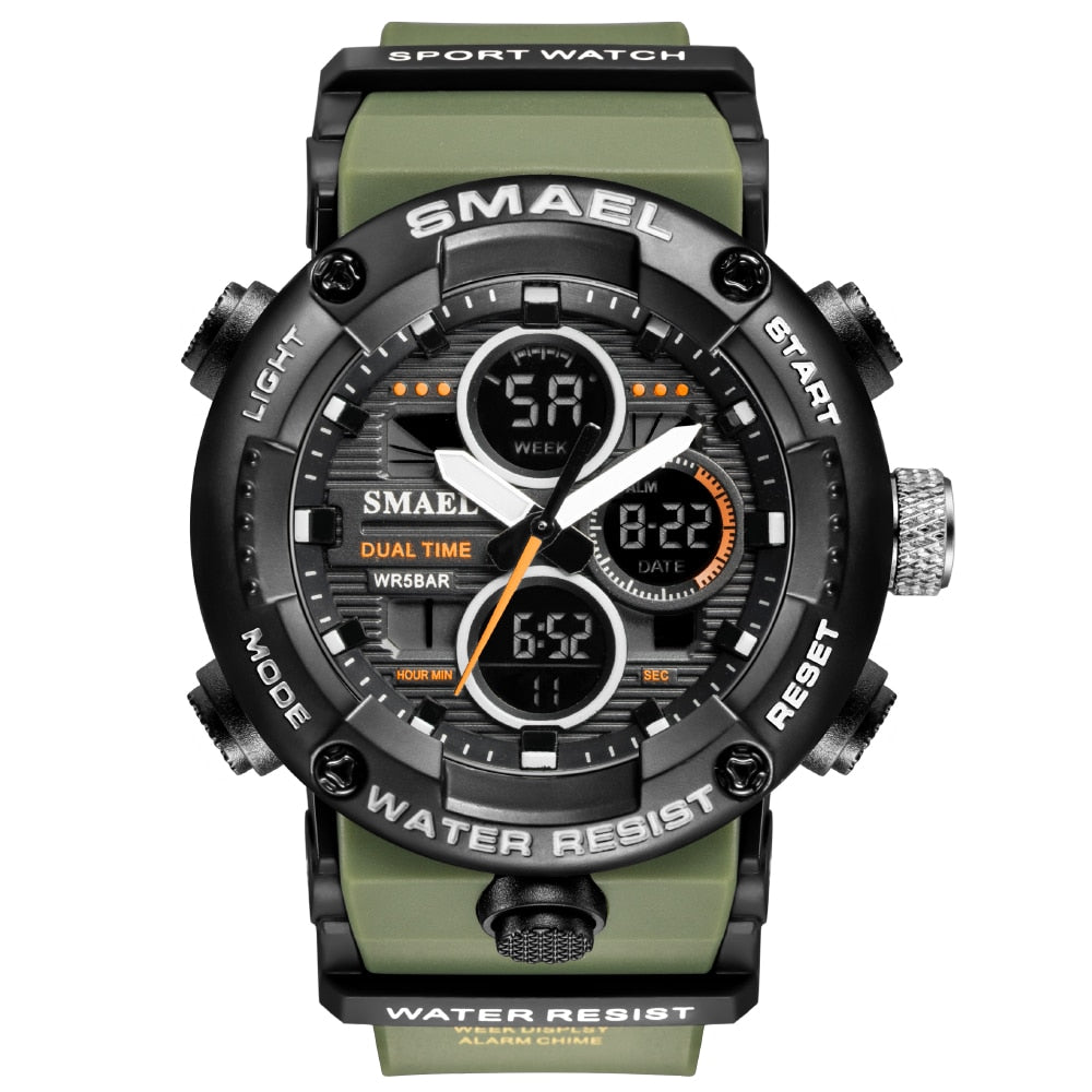 SMAEL 8038 Sport Watch Men Waterproof LED Digital Watches Stopwatch Big Dial Clock For Male 8038 relogio masculino Men Watches Quartz