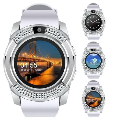 Smart Watch V8 Men Bluetooth Sport Watches Women Ladies Rel gio Smartwatch with Camera Sim Card Slot Android Phone