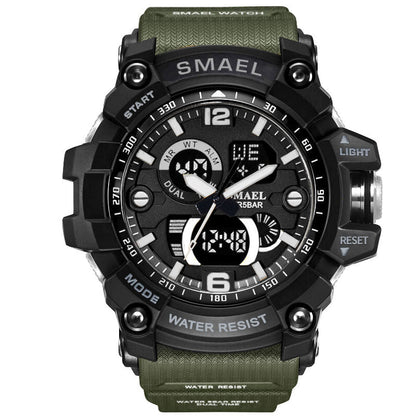 SMAEL 1617C Shock Military Watches Army Men's Wristwatch LED Quartz Watch Digtial Dual Time Men Clock 1617  reloj hombre Sport Watch Army