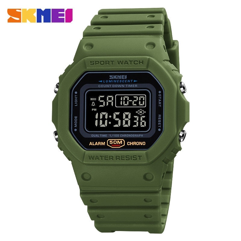 SKMEI 1628  Multifunctional Digital Sport Watch Women small size 2 Time Count Down Mens Wristwatches Fashion Retro Male Watches