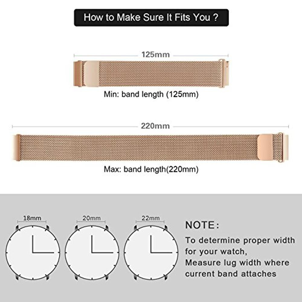 Stainless Steel Watchband Universal Milanese Wristband