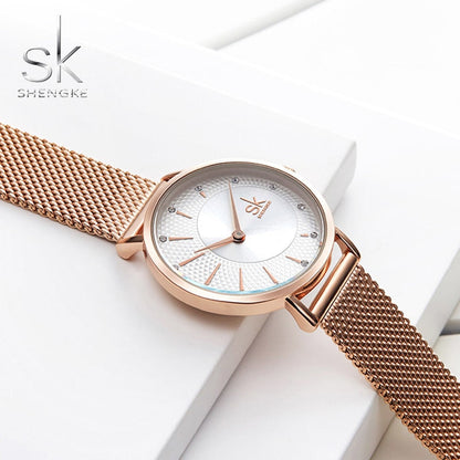 SHENGKE SK Women Watch Top Brand Luxury 2019 Rose Gold Women Bracelet Watch For Ladies Wrsit Watch Montre Femme Relogio Feminino