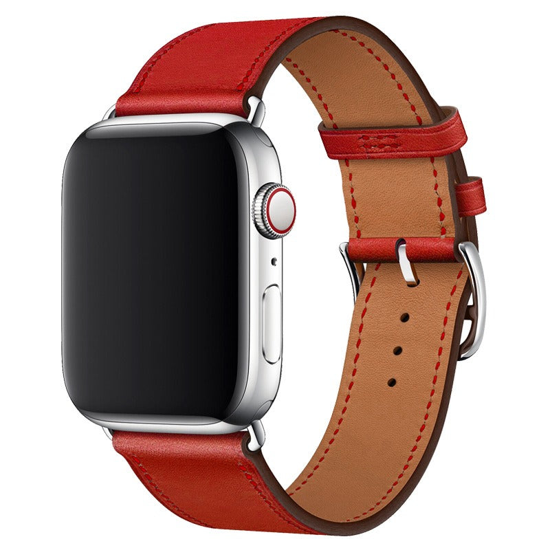 Apple Leather Watch Lead Layer Cowhide Apple Watch iwatch8 Watchband Color Patchwork Single Circle Watch Band