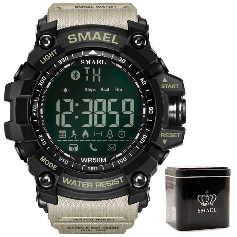 SMAEL1617 Mens Chronograph Watches Sport Male Clock Stop Army Military Watch Men Multifunction Waterproof LED Digital Watch for Man