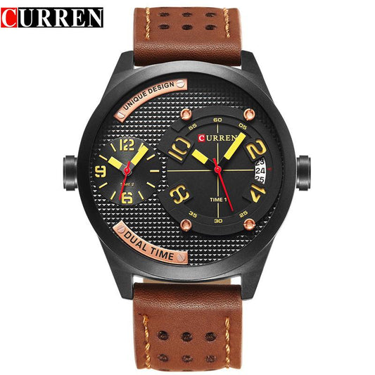 CURREN Men leather Strap Casual Business 30 meter Waterproof