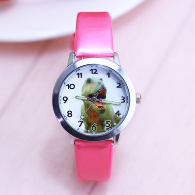 Children boys girls cool cartoon anime dinosaur quartz watches kids sports luminous hands leather clock kol saati