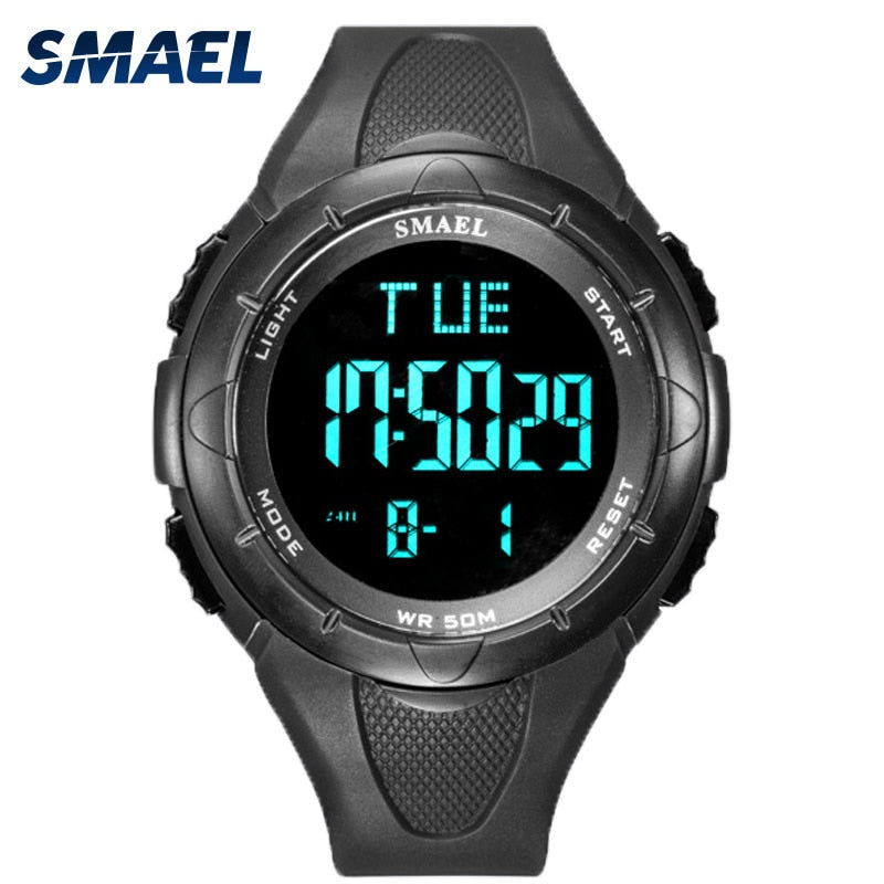 SMAEL 1016  Digital Watch Men50M Waterproof Watches Led Clock Alarm Black Bracelet Stopwatch 1016 Sport Watch Digital Watches For Men