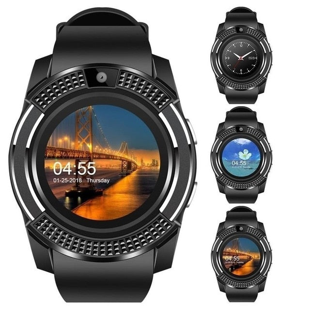 Smart Watch V8 Men Bluetooth Sport Watches Women Ladies Rel gio Smartwatch with Camera Sim Card Slot Android Phone