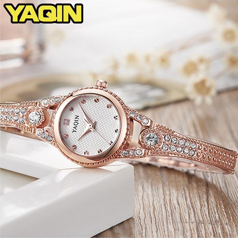 YAQIN women watch with diamond ladies jewelry bracelet watch