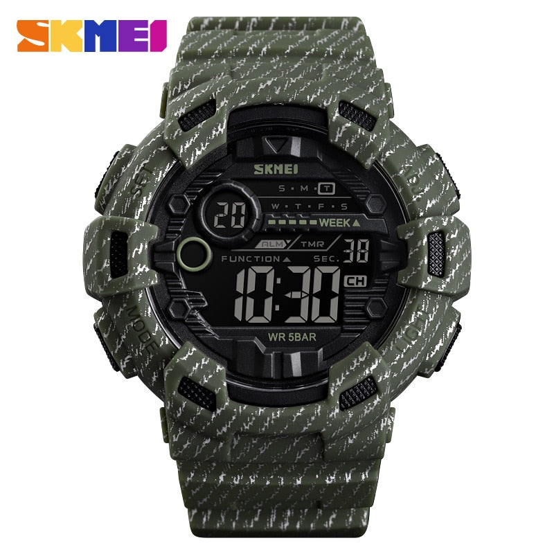 SKMEI 1472 Fashion Sport Watch Men Alarm Clock Cowboy Waterproof Week Display Men Watches Denim Digital Watch relogio masculino