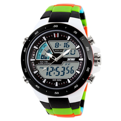 SKMEI 1016 Sport Watch Men Fashion Casual Alarm Clock Waterproof Military Chrono Dual Display Wristwatches Relogio Masculino