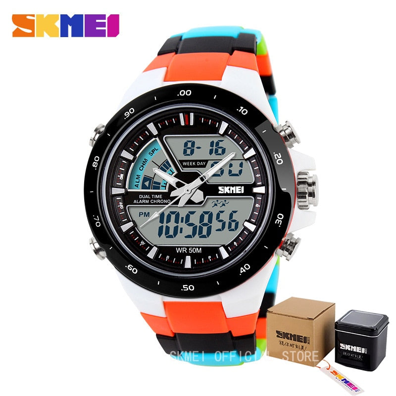 SKMEI 1016 Sport Watch Men Fashion Casual Alarm Clock Waterproof Military Chrono Dual Display Wristwatches Relogio Masculino