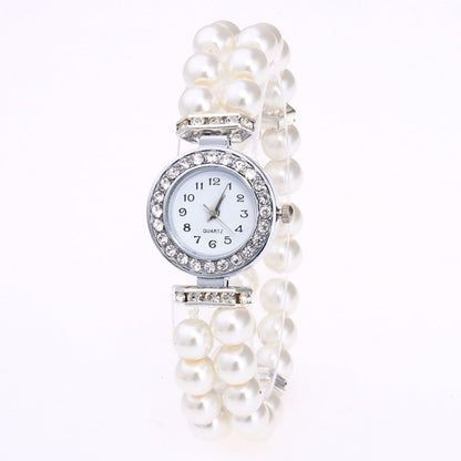 Crystal Watch Fashion Women Watch Pearl String Watch Strap Quartz Bracelet Watch models Female Clock Ladies damenuhr reloj mujer