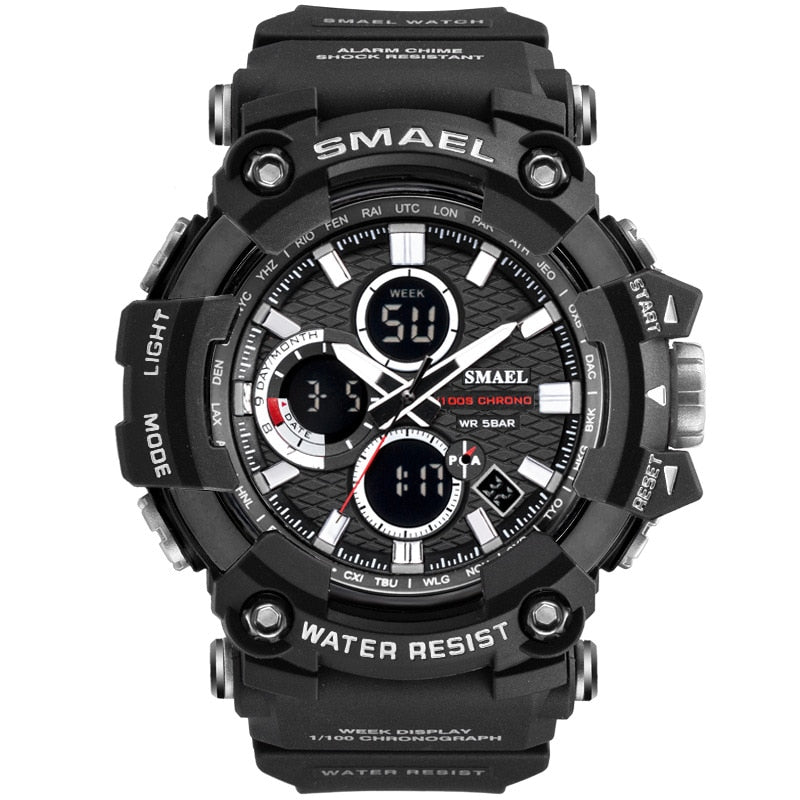 SMAEL 1802 Sports Men's Watches Top Brand Luxury Military Quartz Watch Men Waterproof Shock Male Digital Clock Relogio Masculino