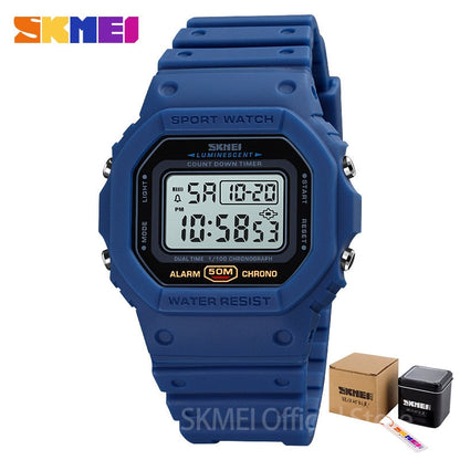 SKMEI 1628  Multifunctional Digital Sport Watch Women small size 2 Time Count Down Mens Wristwatches Fashion Retro Male Watches