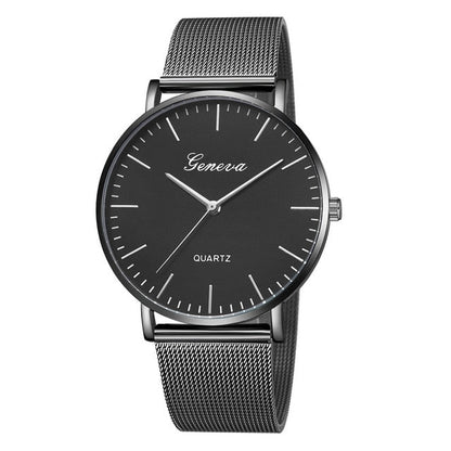 Quartz Watch Men Women Mesh Stainless Steel Watchband High Quality Casual Wristwatch