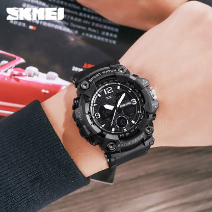 SKMEI 1742 New Shockproof Mens Watches 2 Time Chrono Personality Digital Sport Mens Wristwatch Waterproof Watch relogio masculino