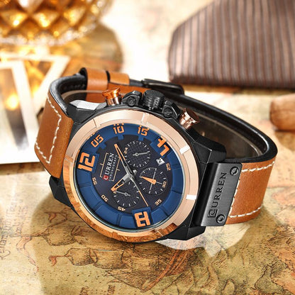 CURREN Quartz watches Men Leather Wrist Watch