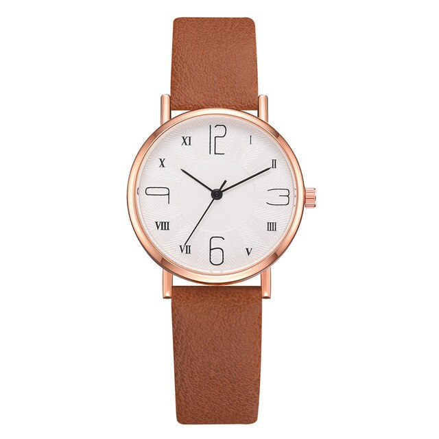 Women Watches Luxury Brand Fashion Leather Strap Round Dial Digital Watch Ladies Quartz Wristwatches Clock Girl Montre Femme 533