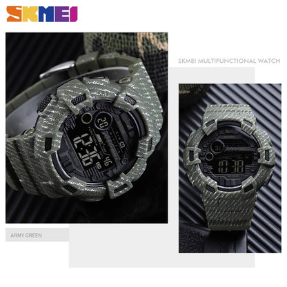 SKMEI 1472 Fashion Sport Watch Men Alarm Clock Cowboy Waterproof Week Display Men Watches Denim Digital Watch relogio masculino