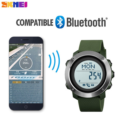 SKMEI 1512 & 1511 New Outdoor Sport Smart Men Watch Compass Heart Rate Male Digital Clock Bluetooth Fitness Waterproof Wristwatch inteligent