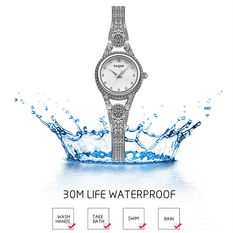 YAQIN women watch with diamond ladies jewelry bracelet watch