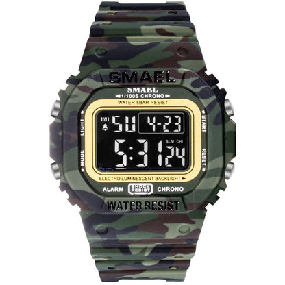 SMAEL 1803 Digital Watch Men Sports Watches LED Military Army Camouflage Wrist Watch For Boy Waterproof Top Brand Student Stopwatch