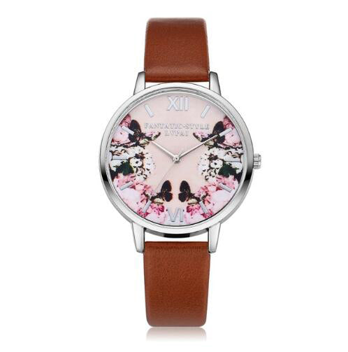 Flower Butterfly Ladies Bracelet Watch