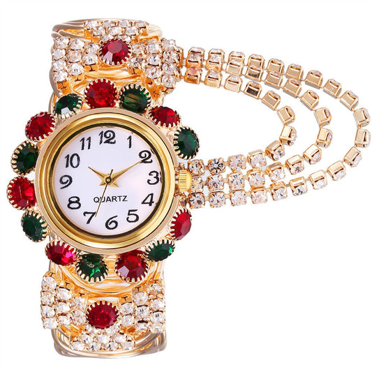 New trend and fashion women's watch with diamond inlaid digital quartz female bracelet watch