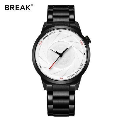 BREAK Photographer Series Unique Camera Style Stainless Strap Men Women Casual Sport Watches