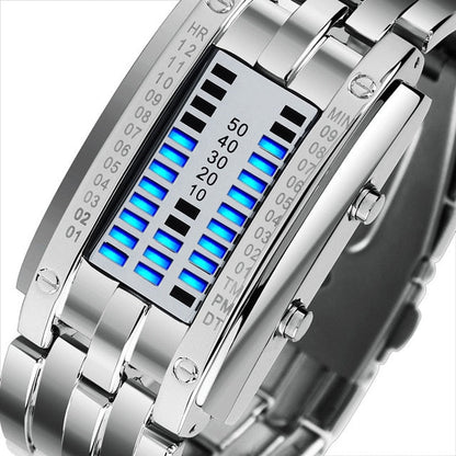 Sport Watch Men Stainless Steel Strap LED Display Watches 5Bar Waterproof Digital Watch