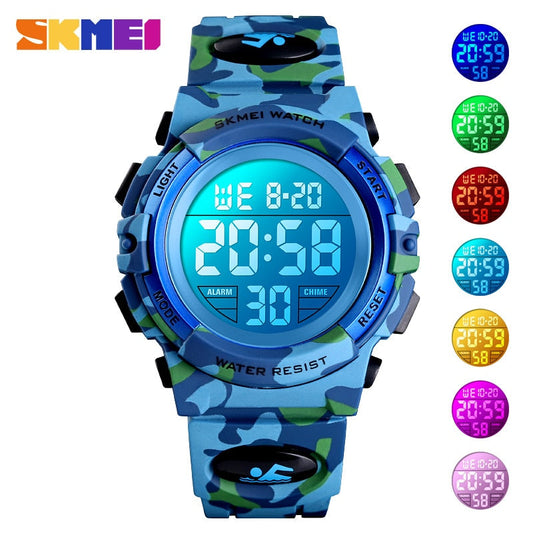 SKMEI 1548 Military Kids Sport Watches 50M Waterproof Electronic Wristwatch Stop Watch Clock Children Digital Watch For Boys Girls