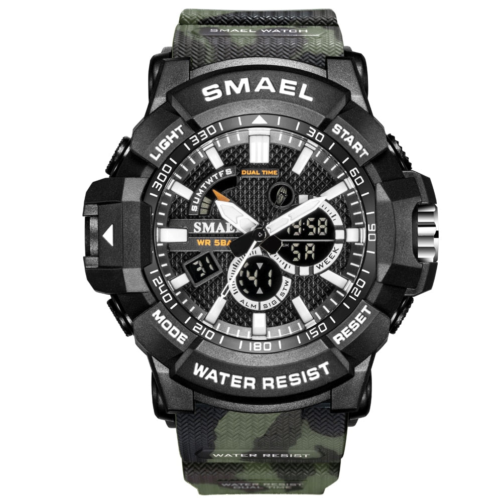 SKMEL 1809 Mens Watches Military 50m Waterproof Sport Watch Camouflage Stopwacth LED Alarm Clock For Male 1809B relogio masculino Watch Men