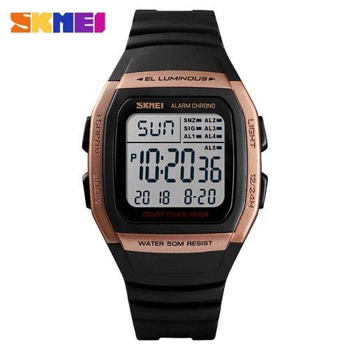 SKMEI 1278 Luxury Sport Men Watches Outdoor Fitness Chrono Digital Electronic Clock Waterproof Military Wristwatch Relogio Masculino