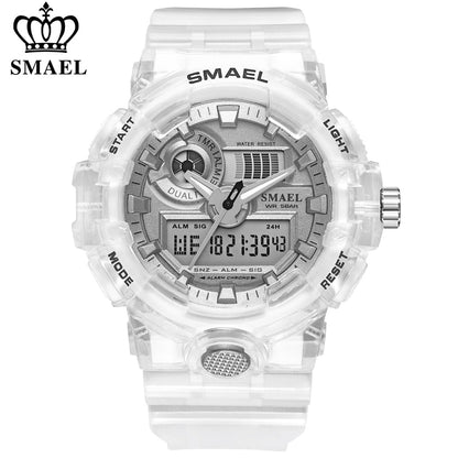 SMAEL 8023 Sport Watch Men Waterproof Top Brand Digital Watches Quality Plastic Watch Band Dual Display Wristwatch Relogio Masculino