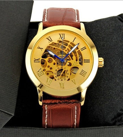 SHENHUA Men's Fashion Hollow out Watch Antique Fully Automatic Mechanical Watch