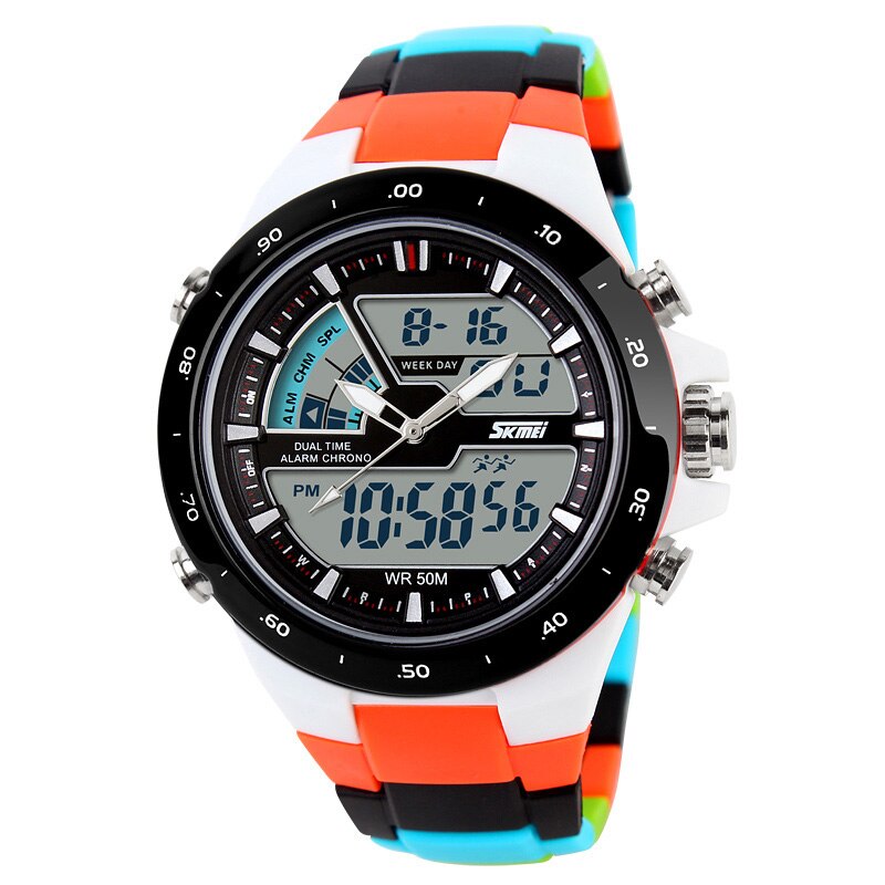 SKMEI 1016 Sport Watch Men Fashion Casual Alarm Clock Waterproof Military Chrono Dual Display Wristwatches Relogio Masculino