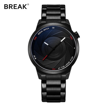 BREAK Photographer Series Unique Camera Style Stainless Strap Men Women Casual Sport Watches