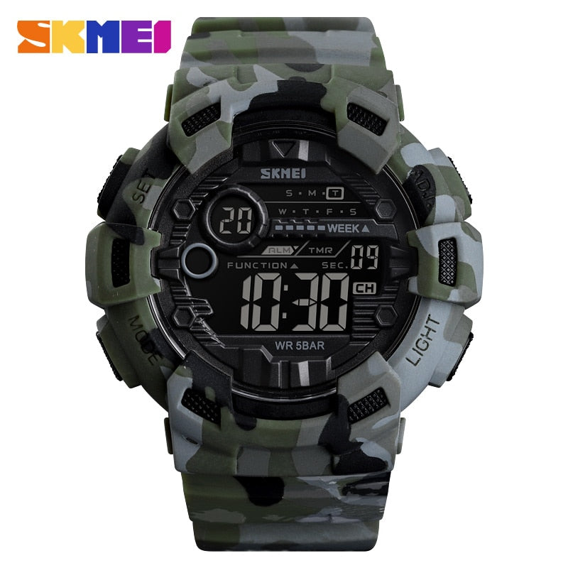 SKMEI 1472 Fashion Sport Watch Men Alarm Clock Cowboy Waterproof Week Display Men Watches Denim Digital Watch relogio masculino