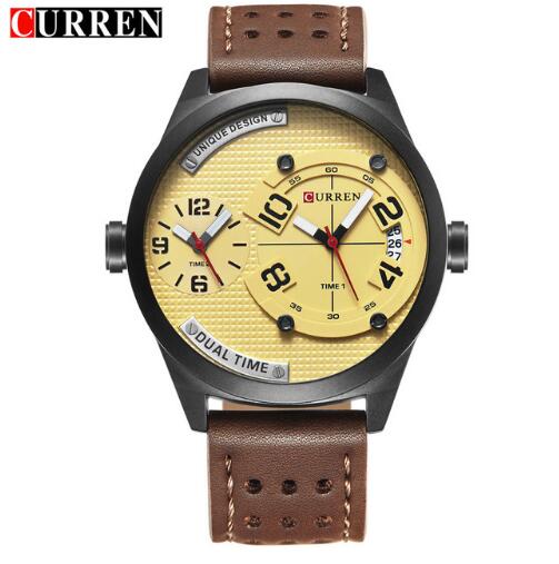 CURREN Men leather Strap Casual Business 30 meter Waterproof