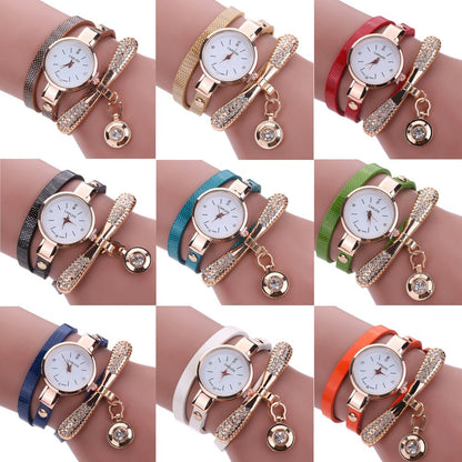 Women Watches  Casual Bracelet Watch Woman Relogio Leather Band Rhinestone Analog Quartz Watch Female Clock Montre Femme