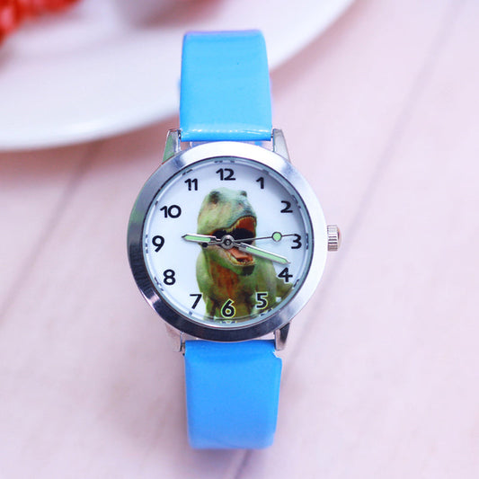 Children boys girls cool cartoon anime dinosaur quartz watches kids sports luminous hands leather clock kol saati