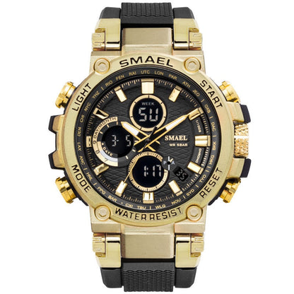 SMEAL 1803 Men Sport Watches Digital Double Time Chronograph Watch Mens LED Chronometre Week Display Wristwatches montre homme Hour