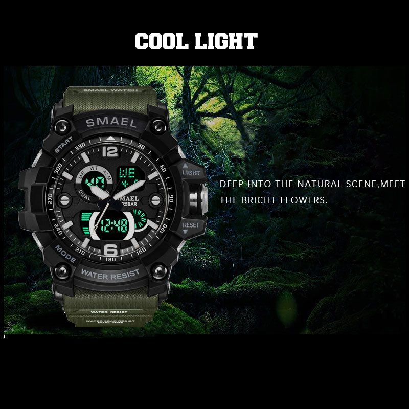 SMAEL 1617C Shock Military Watches Army Men's Wristwatch LED Quartz Watch Digtial Dual Time Men Clock 1617  reloj hombre Sport Watch Army