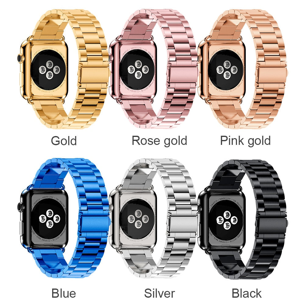 Stainless Steel Strap for Apple Watch Band 38mm 42mm Metal Links Bracelet Smart Watch Strap for Apple Watch Series 1 2 3 4