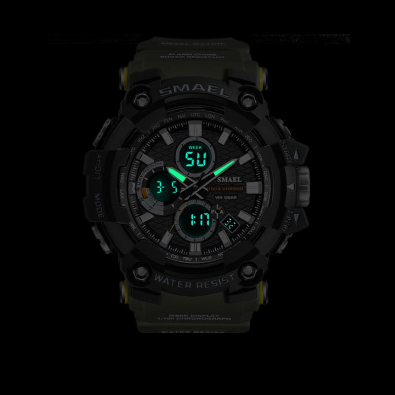 SMAEL 1802 Sports Men's Watches Top Brand Luxury Military Quartz Watch Men Waterproof Shock Male Digital Clock Relogio Masculino