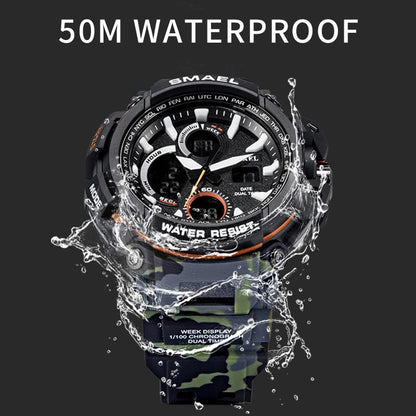 SMAEL 1708B Sport Watches Waterproof Men Watch LED Digital Watch Military Male Clock Relogio Masculino erkek kol saati Men Watch