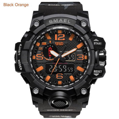 SMAEL Fashion Sport Watch Men Alarm Clock Camouflage Waterproof Week Display Men Watches Digital Watch relogio masculino 1545B