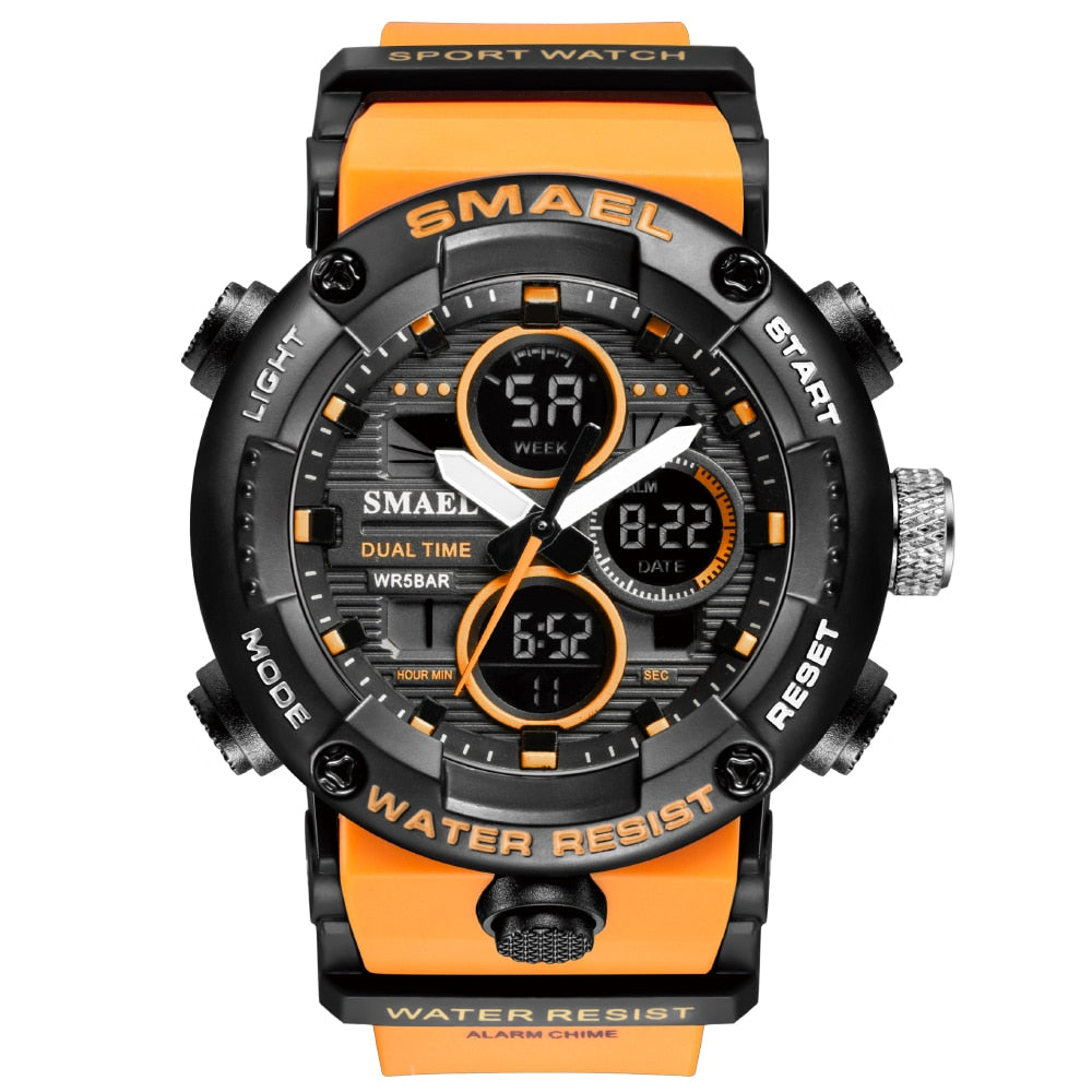 SMAEL 8038 Sport Watch Men Waterproof LED Digital Watches Stopwatch Big Dial Clock For Male 8038 relogio masculino Men Watches Quartz