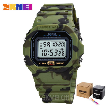 SKMEI 1628  Multifunctional Digital Sport Watch Women small size 2 Time Count Down Mens Wristwatches Fashion Retro Male Watches